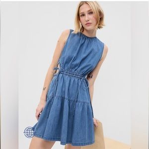 Gap Denim Side-tie Cutout Dress with Washwell